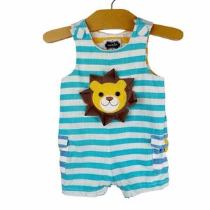 Mud Pie One Piece Lion Ribbon Mane Sleeveless Romper Size 6-9 Months